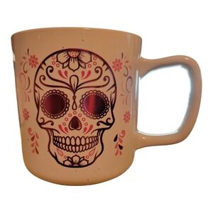 Halloween Decorative‎ Skull Mug - White and Black/Rose Large Mug